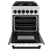 Autograph Edition 24'' 2.8 cu.' Dual Fuel Range with Gas Stove and Electric Oven in Stainless Steel with White Matte Door and CB Accents