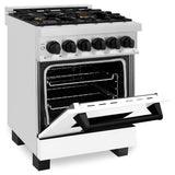 Autograph Edition 24'' 2.8 cu.' Dual Fuel Range with Gas Stove and Electric Oven in Stainless Steel with White Matte Door and CB Accents