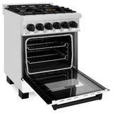 Autograph Edition 24'' 2.8 cu.' Dual Fuel Range with Gas Stove and Electric Oven in Stainless Steel with White Matte Door and CB Accents