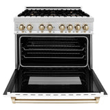 Autograph Edition 36'' 4.6 cu.' Dual Fuel Range with Gas Stove and Electric Oven in Stainless Steel with White Matte Door and CB Accents