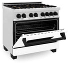 Autograph Edition 36'' 4.6 cu.' Dual Fuel Range with Gas Stove and Electric Oven in DuraSnow Stainless Steel with WM Door and CB Accents