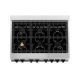 Autograph Edition 36'' 4.6 cu.' Dual Fuel Range with Gas Stove and Electric Oven in Stainless Steel with White Matte Door and CB Accents
