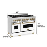 Autograph Edition 48'' 6.0 cu.' Dual Fuel Range with Gas Stove and Electric Oven in Stainless Steel with White Matte Door and CB Accents