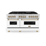 Autograph Edition 60'' 7.4 cu.' Dual Fuel Range with Gas Stove and Electric Oven in Stainless Steel with White Matte Door and CB Accents