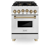 Autograph Edition 24'' 2.8 cu.' Range with Gas Stove and Gas Oven in Stainless Steel with Champagne Bronze Accents