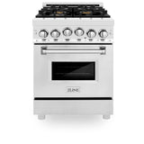 24'' 2.8 cu.' Range with Gas Stove and Gas Oven in Stainless Steel with Brass Burners