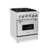 Z-Line - 24'' 2.8 cu.' Range with Gas Stove and Gas Oven in Stainless Steel with Brass Burners - Stainless Steel
