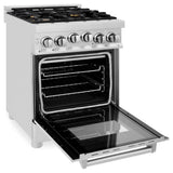24'' 2.8 cu.' Range with Gas Stove and Gas Oven in Stainless Steel with Brass Burners
