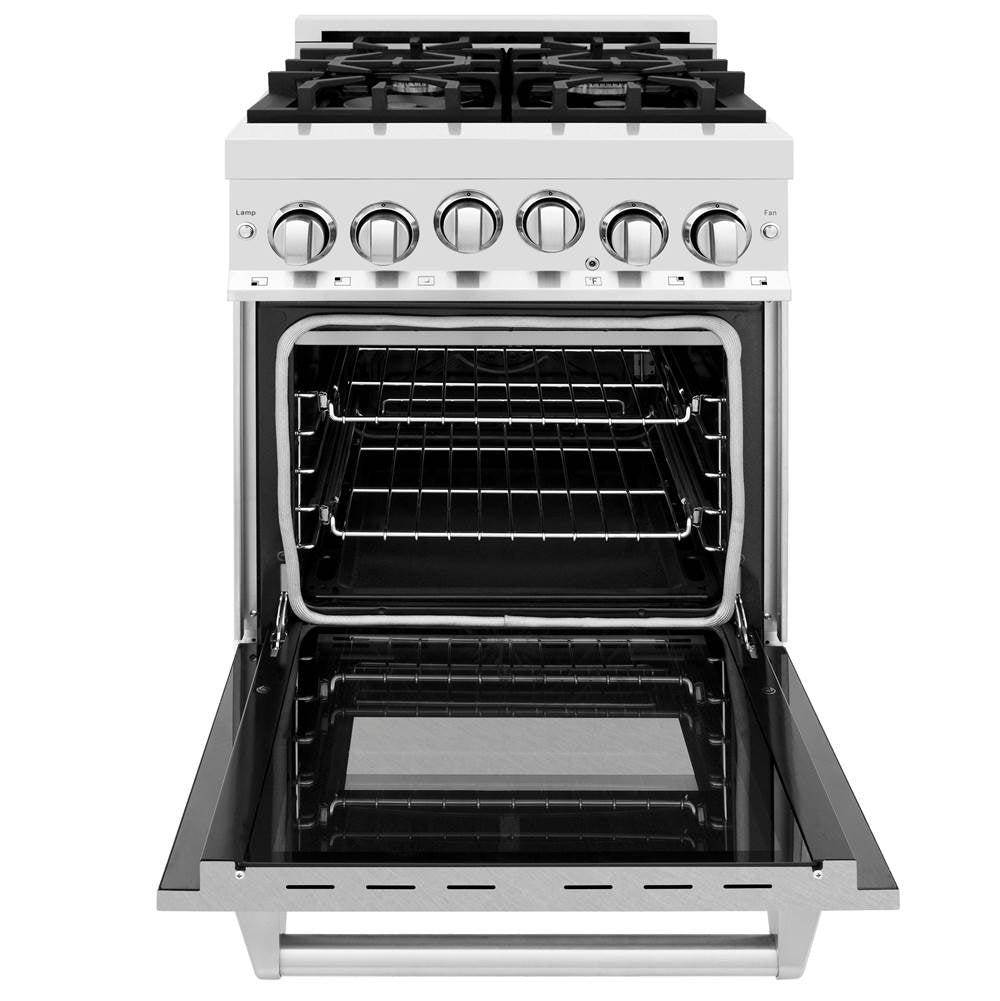 24'' 2.8 cu.' Range with Gas Stove and Gas Oven in Stainless Steel and Black Matte Door