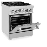 24'' 2.8 cu.' Range with Gas Stove and Gas Oven in Stainless Steel and Black Matte Door