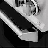 24'' 2.8 cu.' Range with Gas Stove and Gas Oven in DuraSnow Stainless Steel and Black Matte Door