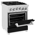 24'' 2.8 cu.' Range with Gas Stove and Gas Oven in DuraSnow Stainless Steel and Black Matte Door