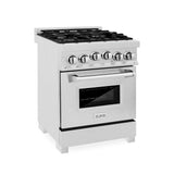 Z-Line - 24'' 2.8 cu.' Range with Gas Stove and Gas Oven in DuraSnow Stainless Steel - DuraSnow Stainless Steel