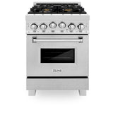 24'' 2.8 cu. ft. Gas Oven and Gas Cooktop Range with Griddle and Brass Burners in Fingerprint Resistant Stainless Steel