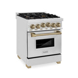 Z-Line - Autograph Edition 24'' 2.8 cu.' Range with Gas Stove and Gas Oven in Stainless Steel with Champagne Bronze Accents - Champagne Bronze