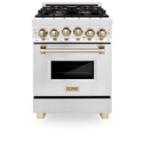 Autograph Edition 24'' 2.8 cu.' Range with Gas Stove and Gas Oven in Stainless Steel with Champagne Bronze Accents