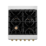 Autograph Edition 24'' 2.8 cu.' Range with Gas Stove and Gas Oven in Stainless Steel with White Matte Door and Champagne Bronze Accents