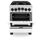 Autograph Edition 24'' 2.8 cu.' Range with Gas Stove and Gas Oven in Stainless Steel with White Matte Door and Champagne Bronze Accents
