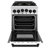 Autograph Edition 24'' 2.8 cu.' Range with Gas Stove and Gas Oven in Stainless Steel with White Matte Door and Champagne Bronze Accents