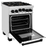 Autograph Edition 24'' 2.8 cu.' Range with Gas Stove and Gas Oven in Stainless Steel with White Matte Door and Champagne Bronze Accents