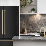 36'' Autograph Edition 22.5 cu. ft Freestanding French Door Refrigerator with Ice Maker in Fingerprint Resistant Black Stainless Steel with Champagne Bronze Accents (RFMZ-36-BS-CB)