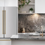 36'' Autograph Edition 22.5 cu. ft Freestanding French Door Refrigerator with Ice Maker in Fingerprint Resistant Stainless Steel with Champagne Bronze Accents