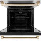 30'' Autograph Edition Double Wall Oven with Self Clean and True Conection in DuraSnow Stainless Steel and Champagne Bronze