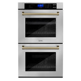 Z-Line - 30'' Autograph Edition Double Wall Oven with Self Clean and True Conection in Stainless Steel and Champagne Bronze - Champagne Bronze
