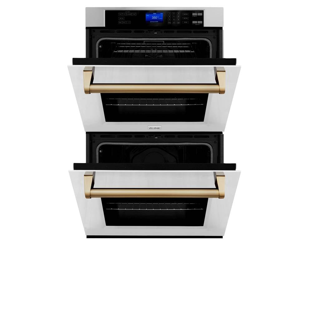 30'' Autograph Edition Double Wall Oven with Self Clean and True Conection in Stainless Steel and Champagne Bronze