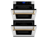 30'' Autograph Edition Double Wall Oven with Self Clean and True Conection in Stainless Steel and Champagne Bronze
