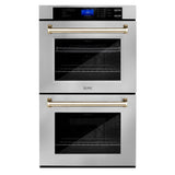 Z-Line - 30'' Autograph Edition Double Wall Oven with Self Clean and True Conection in Stainless Steel and Gold - Polished Gold