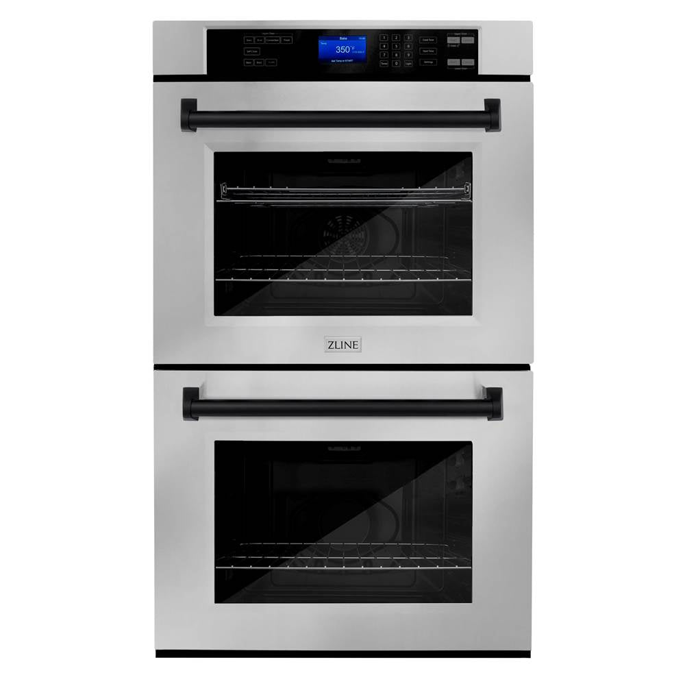 Z-Line - 30'' Autograph Edition Double Wall Oven with Self Clean and True Conection in Stainless Steel and Matte Black - Matte Black