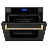 30'' Autograph Edition Single Wall Oven with Self Clean and True Conection in Black Stainless Steel and Champagne Bronze