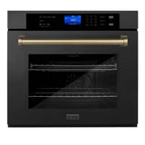 Z-Line - 30'' Autograph Edition Single Wall Oven with Self Clean and True Conection in Black Stainless Steel and Champagne Bronze - Champagne Bronze
