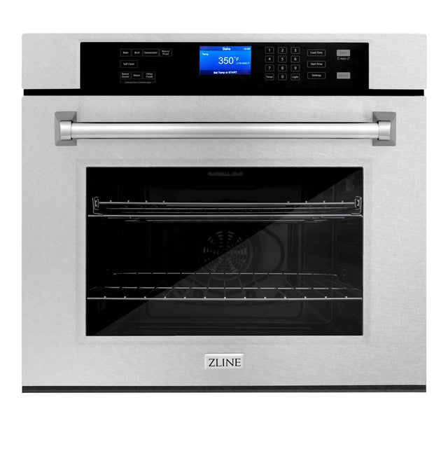 Z-Line - 30'' Professional Single Wall Oven with Self Clean in DuraSnow Stainless Steel (AWS-30-BS) - DuraSnow Stainless Steel