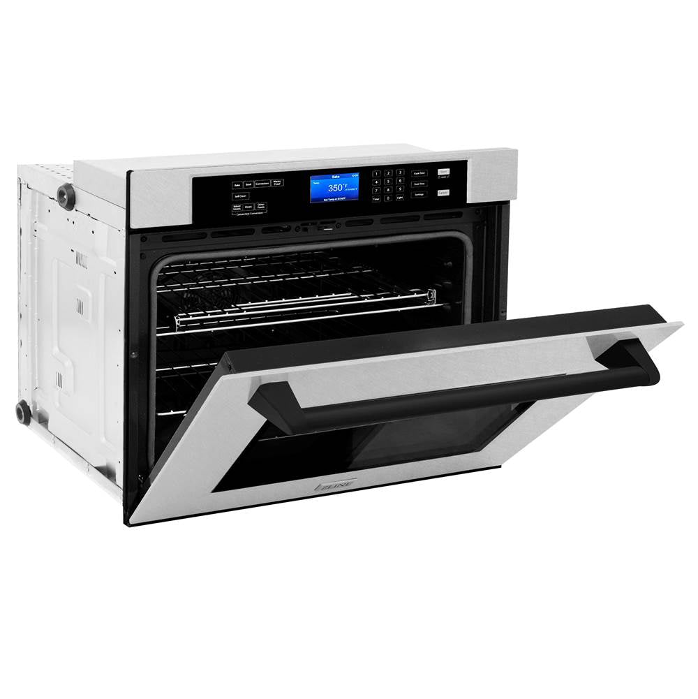 30'' Autograph Edition Single Wall Oven with Self Clean and True Conection in DuraSnow Stainless Steel and Champagne Bronze