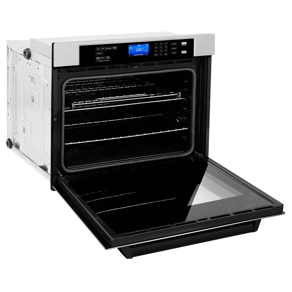 30'' Autograph Edition Single Wall Oven with Self Clean and True Conection in DuraSnow Stainless Steel and Champagne Bronze