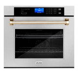 Z-Line - 30'' Autograph Edition Single Wall Oven with Self Clean and True Conection in DuraSnow Stainless Steel and Gold - Polished Gold