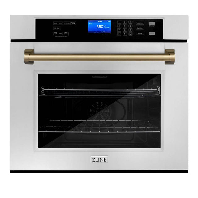Z-Line - 30'' Autograph Edition Single Wall Oven with Self Clean and True Conection in Stainless Steel and Champagne Bronze - Champagne Bronze