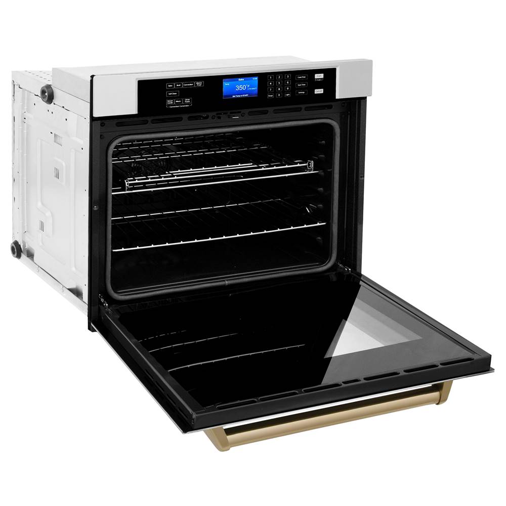 30'' Autograph Edition Single Wall Oven with Self Clean and True Conection in Stainless Steel and Champagne Bronze
