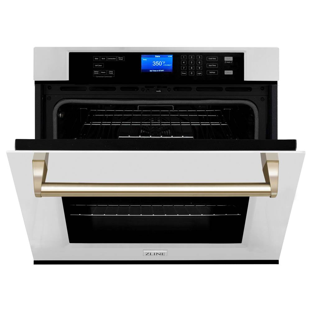30'' Autograph Edition Single Wall Oven with Self Clean and True Conection in Stainless Steel and Champagne Bronze