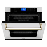 30'' Autograph Edition Single Wall Oven with Self Clean and True Conection in Stainless Steel and Champagne Bronze