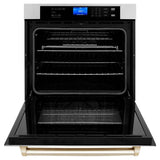 30'' Autograph Edition Single Wall Oven with Self Clean and True Conection in Stainless Steel and Champagne Bronze