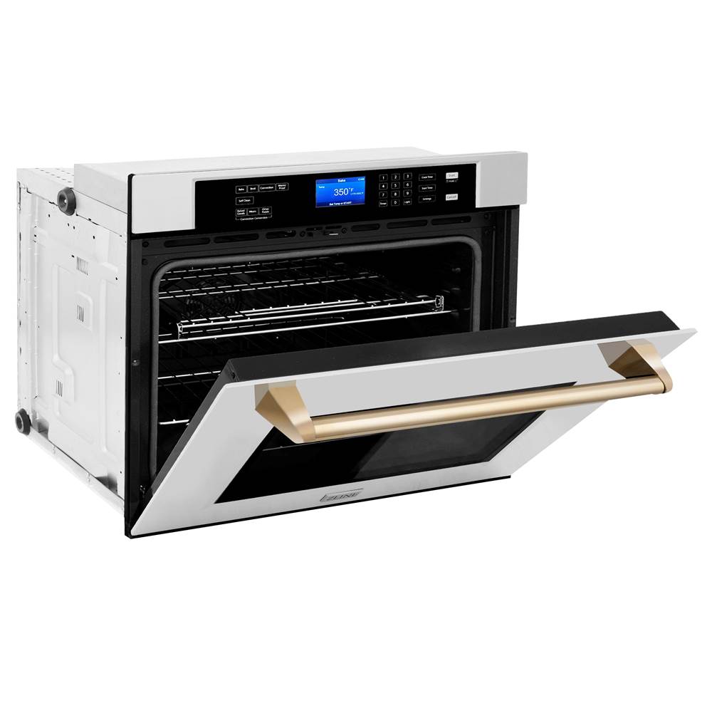 30'' Autograph Edition Single Wall Oven with Self Clean and True Conection in Stainless Steel and Champagne Bronze