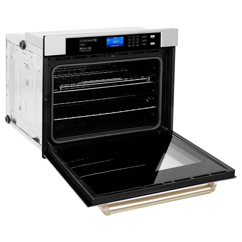 30'' Autograph Edition Single Wall Oven with Self Clean and True Conection in Stainless Steel and Champagne Bronze