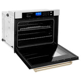 30'' Autograph Edition Single Wall Oven with Self Clean and True Conection in Stainless Steel and Champagne Bronze
