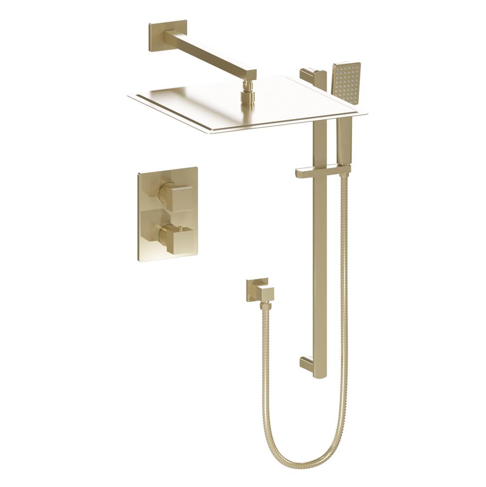 Z-Line - Crystal Bay Thermostatic Shower System in Champagne Bronze - Champagne Bronze
