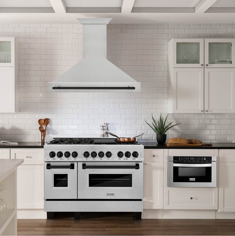 48'' Autograph Edition DuraSnow Stainless Steel Range Hood with DuraSnow Stainless Steel Shell and Champagne Bronze Handle