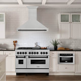 48'' Autograph Edition DuraSnow Stainless Steel Range Hood with DuraSnow Stainless Steel Shell and Champagne Bronze Handle