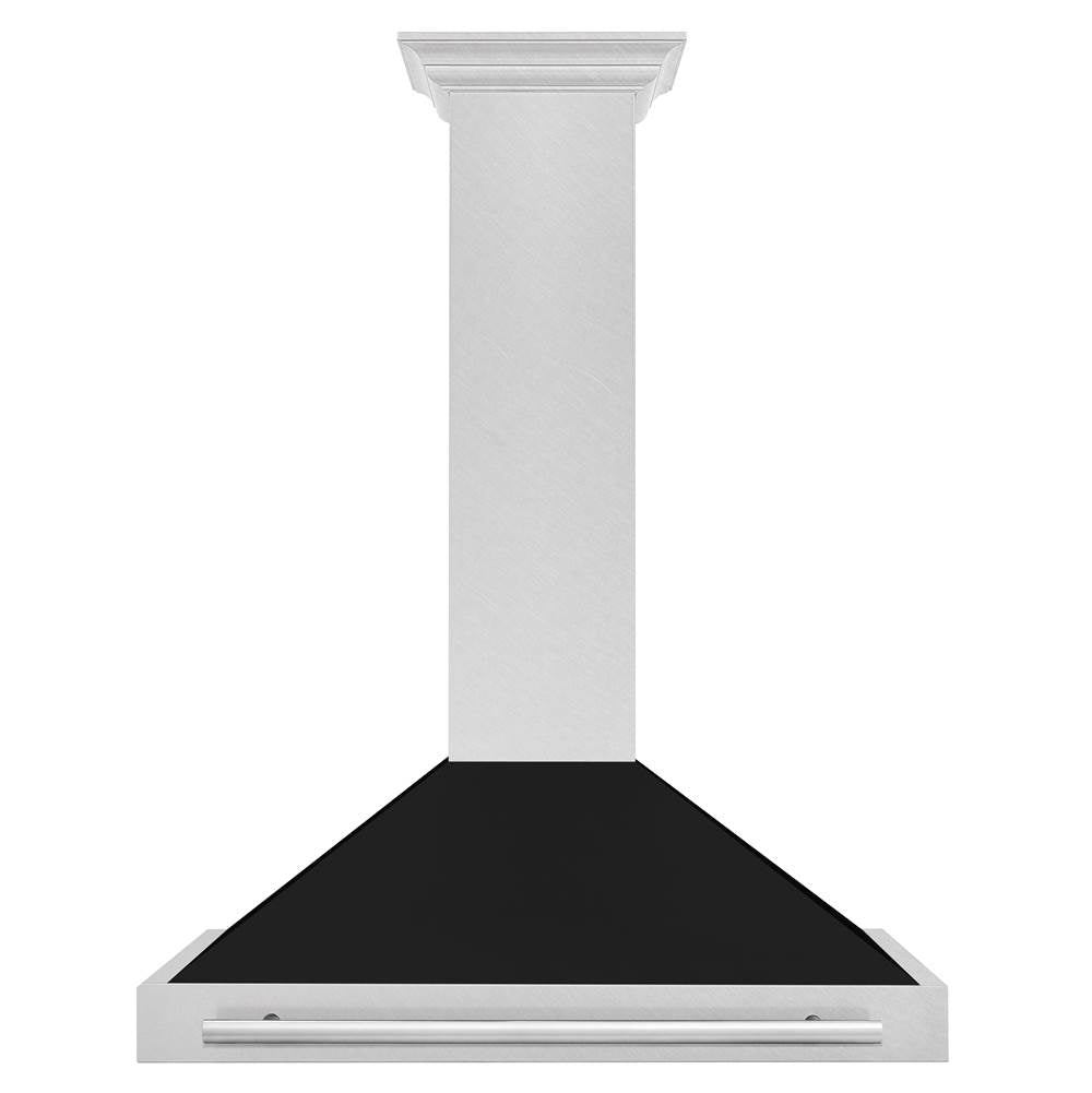 36'' DuraSnow Stainless Steel Range Hood with Black Matte Shell and Stainless Steel Handle